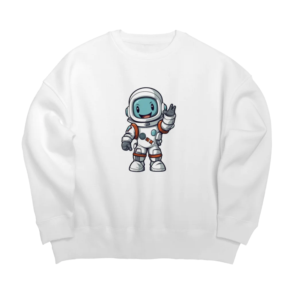 Vasetti_pressの手を振る宇宙飛行士 Big Crew Neck Sweatshirt