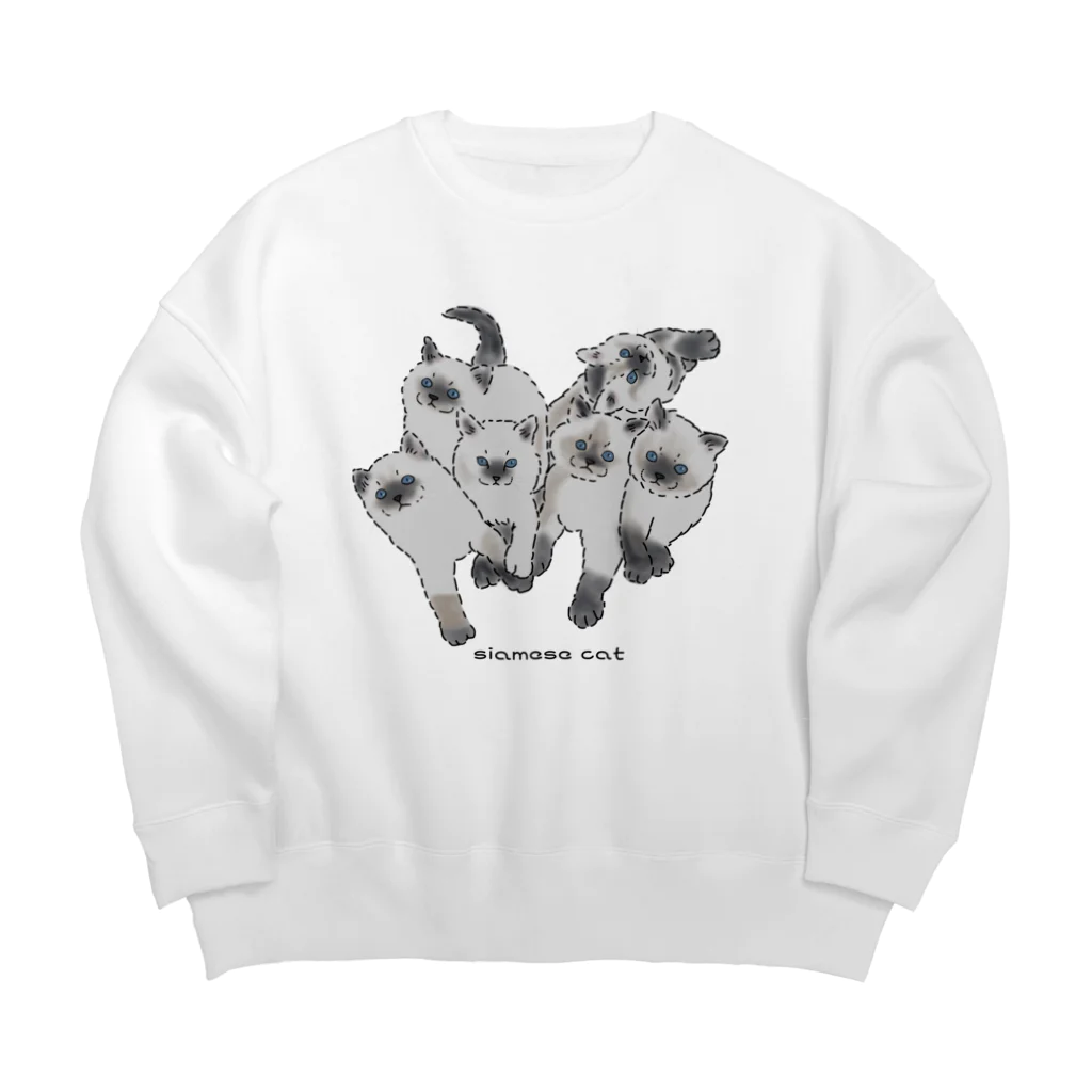 小鳥と映画館のシャム猫　6 Big Crew Neck Sweatshirt