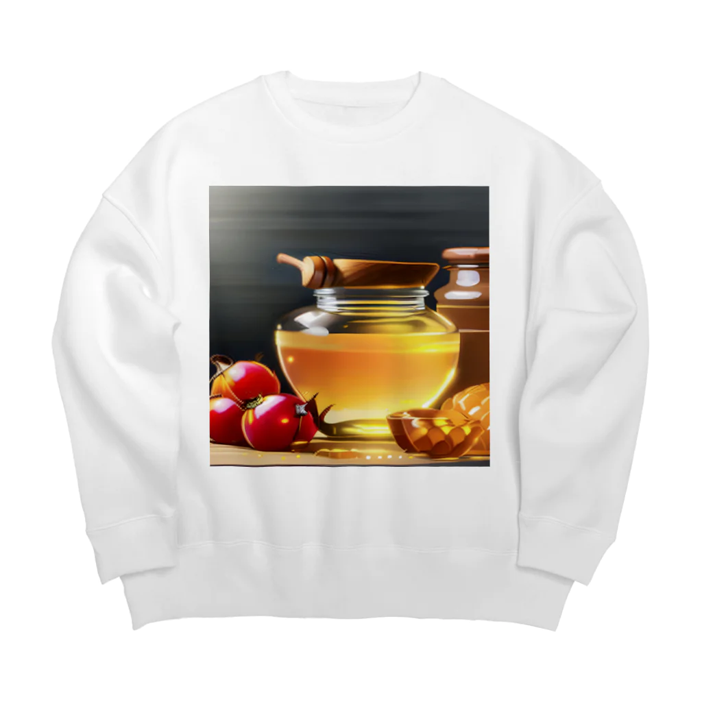 honeyショップのはちみつと果物 Big Crew Neck Sweatshirt