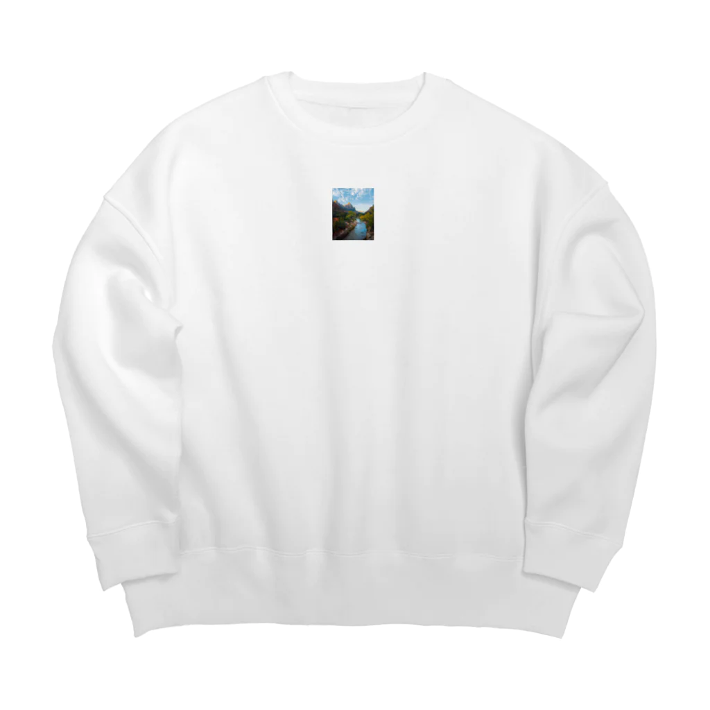 テルのビジネス大学の自然の景色で癒やされたい Big Crew Neck Sweatshirt