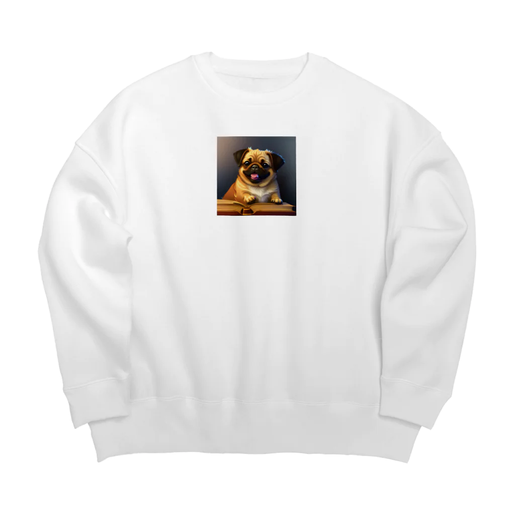 pagpag827のかわいいパグのイラストグッズ Big Crew Neck Sweatshirt