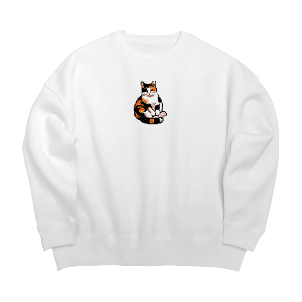 スタートライフ！のトリコロールドットキャット Big Crew Neck Sweatshirt