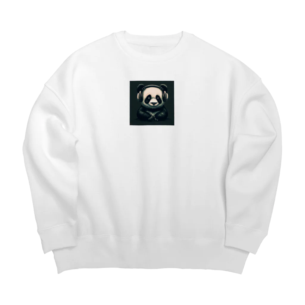 Shiba_IncのHeadphones & Pandas（ヘッドホン & パンダ） Big Crew Neck Sweatshirt