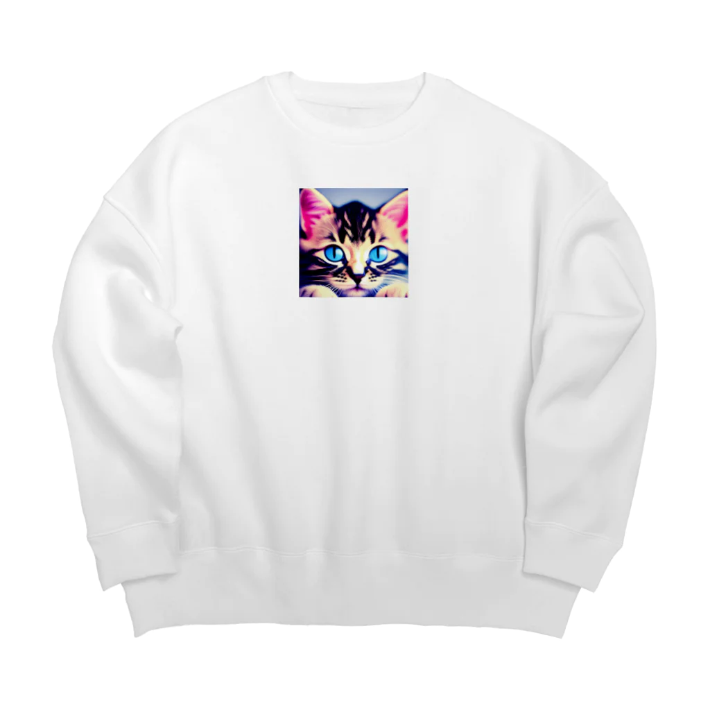 Hiyatanuのかわいい子猫 Big Crew Neck Sweatshirt