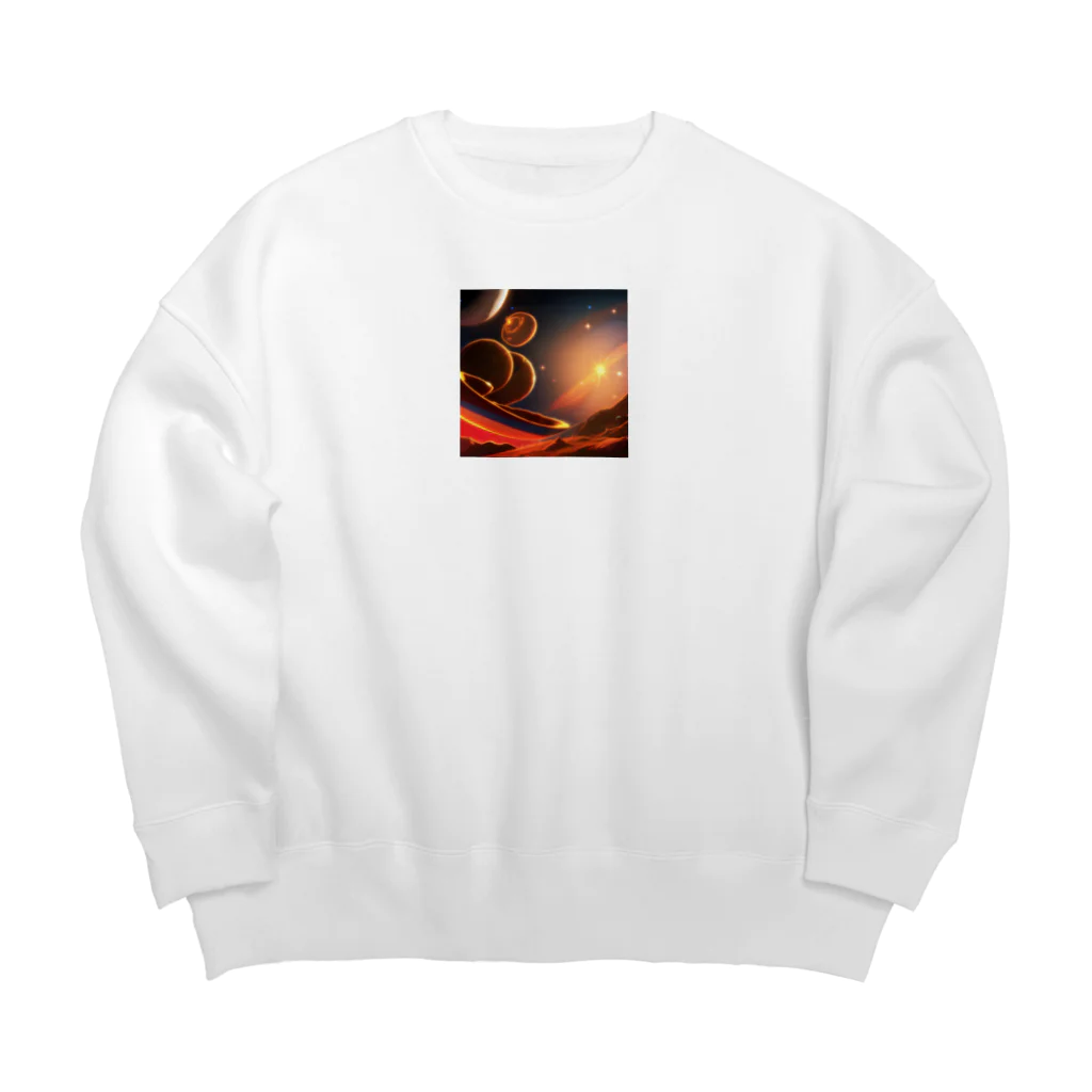 かえぴょんの赤い美味しそうな宇宙 Big Crew Neck Sweatshirt