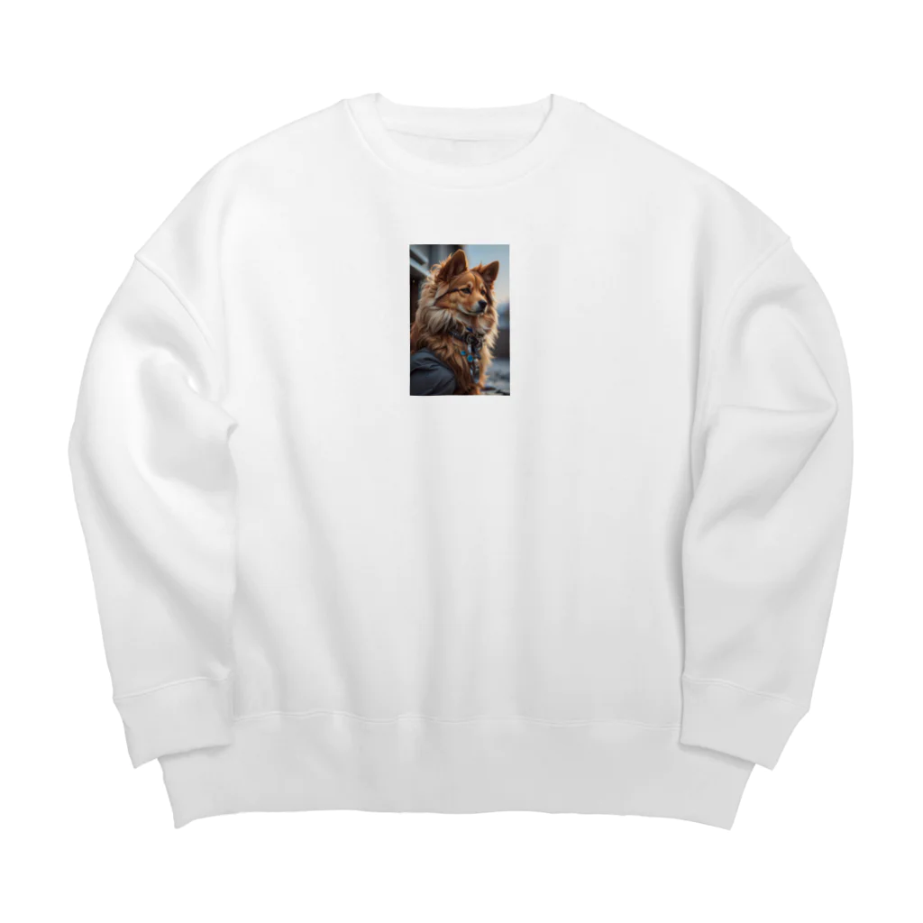 majuiceの凛々しい犬 Big Crew Neck Sweatshirt