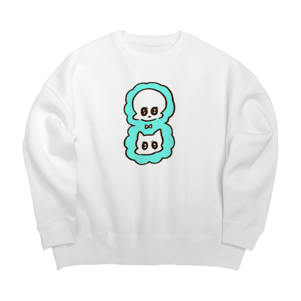 やまもとりえの8月ちゃん Big Crew Neck Sweatshirt