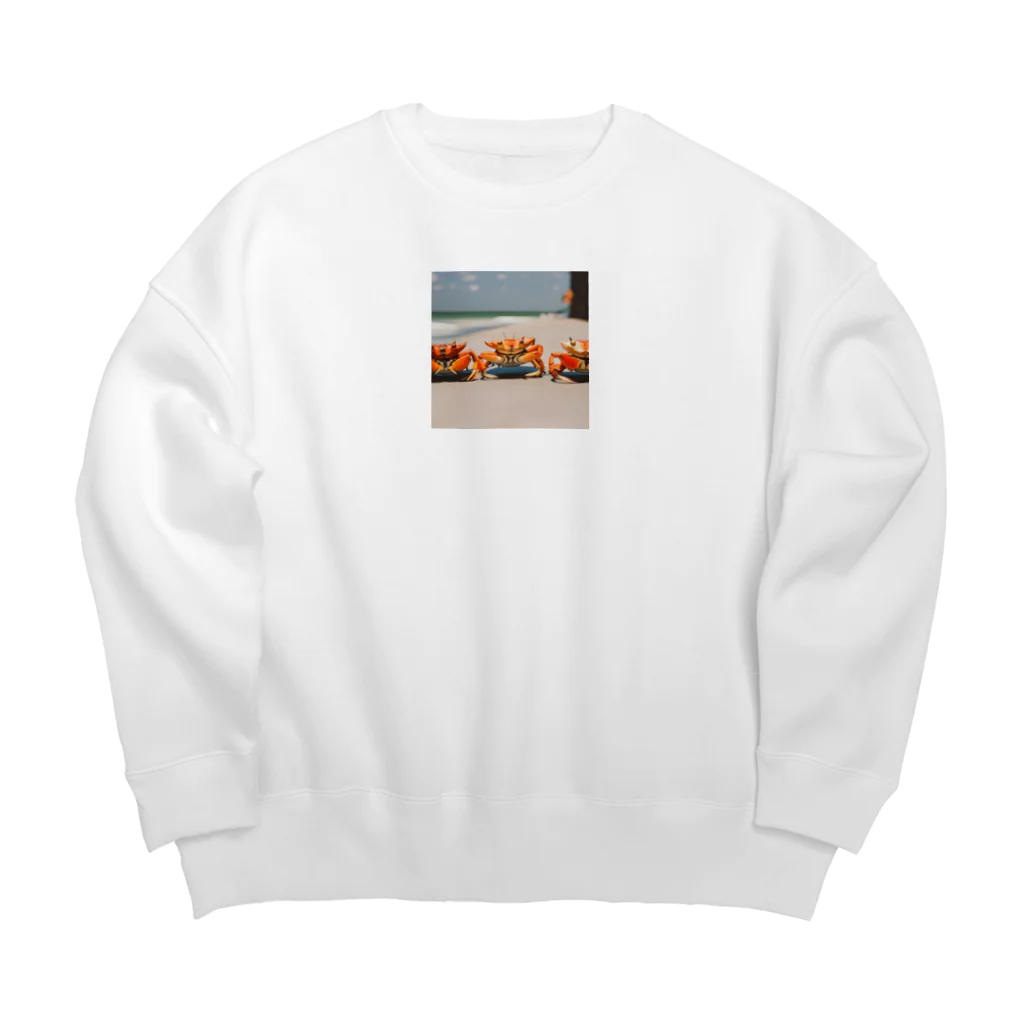 おしゃれイラストグッズ販売所の可愛いカニグッズ Big Crew Neck Sweatshirt