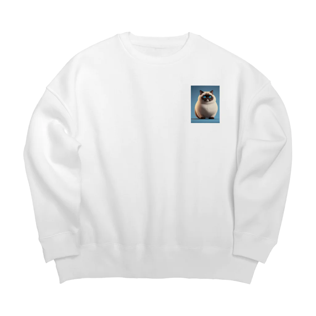 marucoo15のぽちゃしゃむ Big Crew Neck Sweatshirt