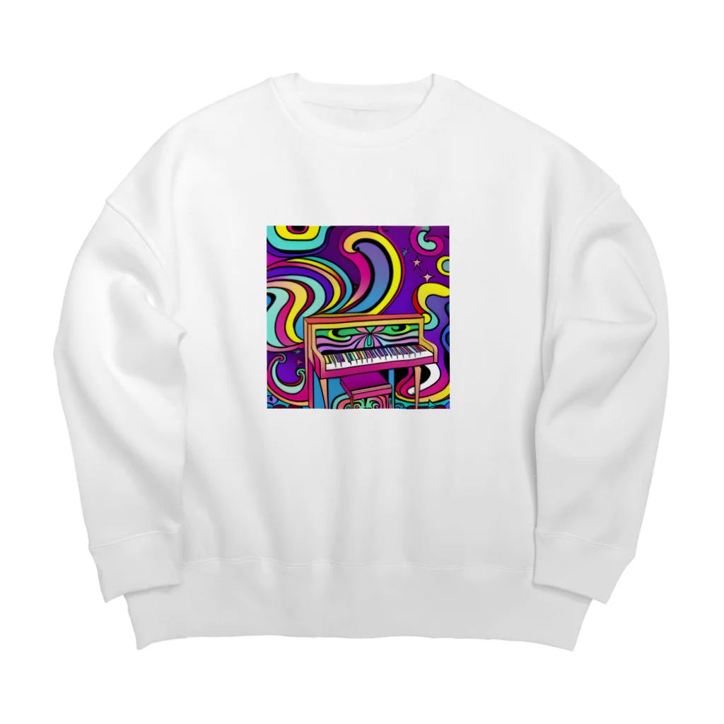 stugio_kの鮮やかなピアノ柄 Big Crew Neck Sweatshirt