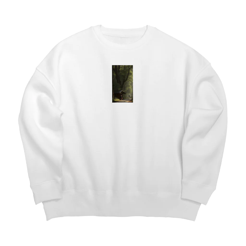 rethelの森を旅する女の子 Big Crew Neck Sweatshirt