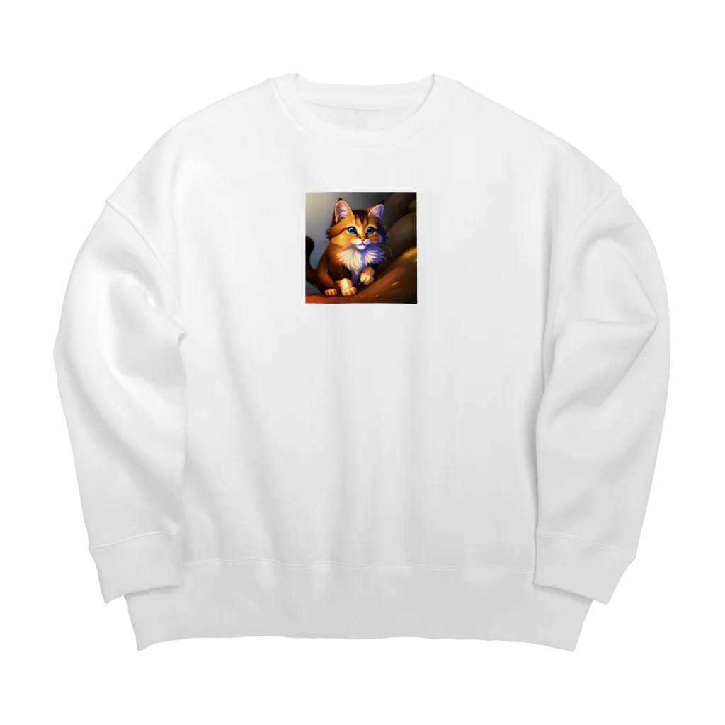 Artful Fashionのにゃんこの魅力、心を癒す Big Crew Neck Sweatshirt