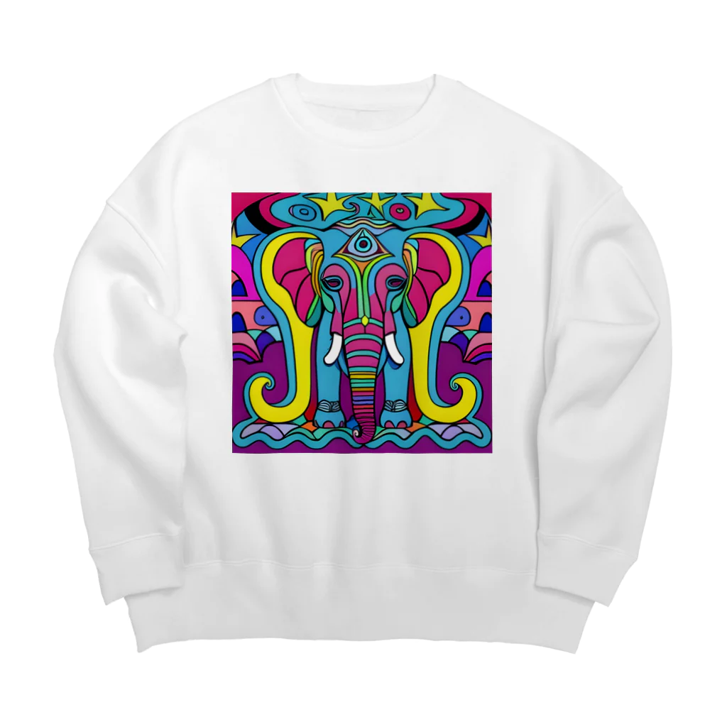 じゆうふぁくとりーのエキセントリックゾウ Big Crew Neck Sweatshirt