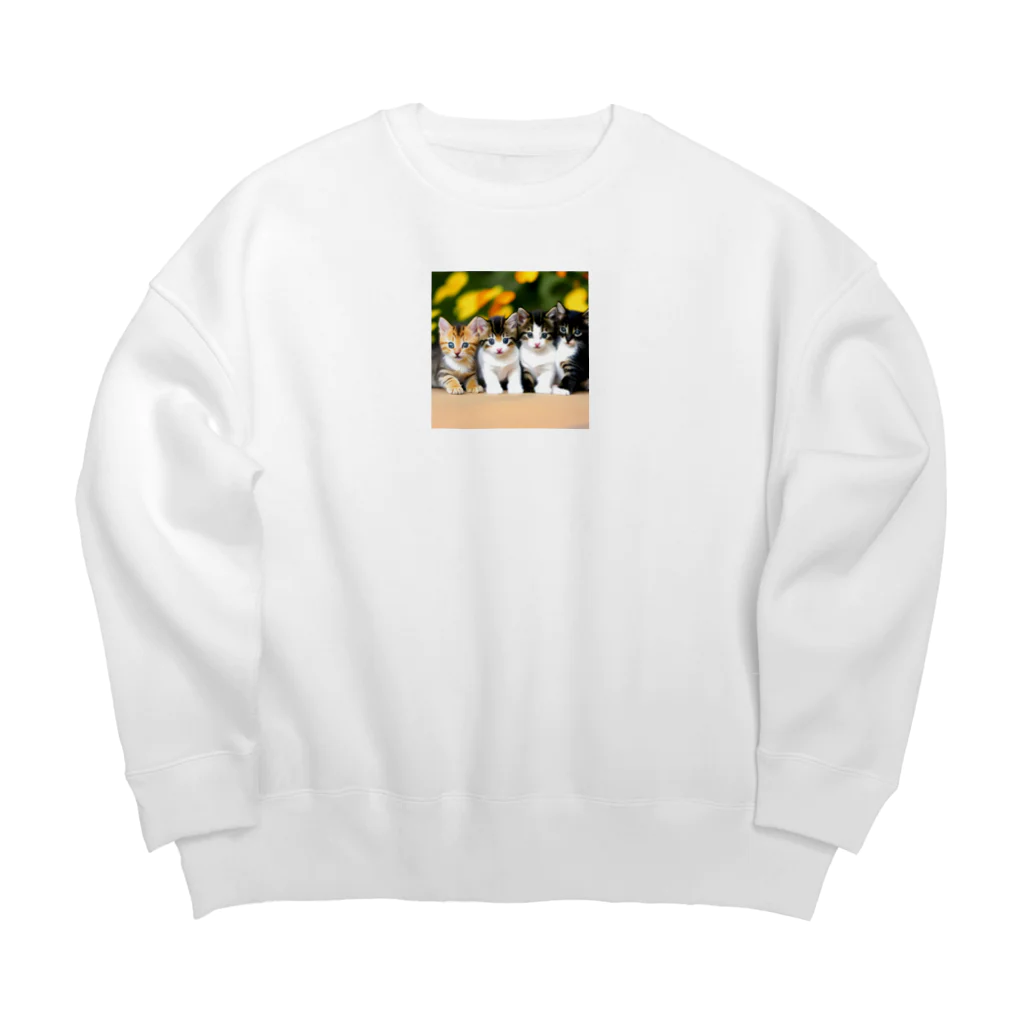 癒されショップのかわいいニャンコグッズ Big Crew Neck Sweatshirt