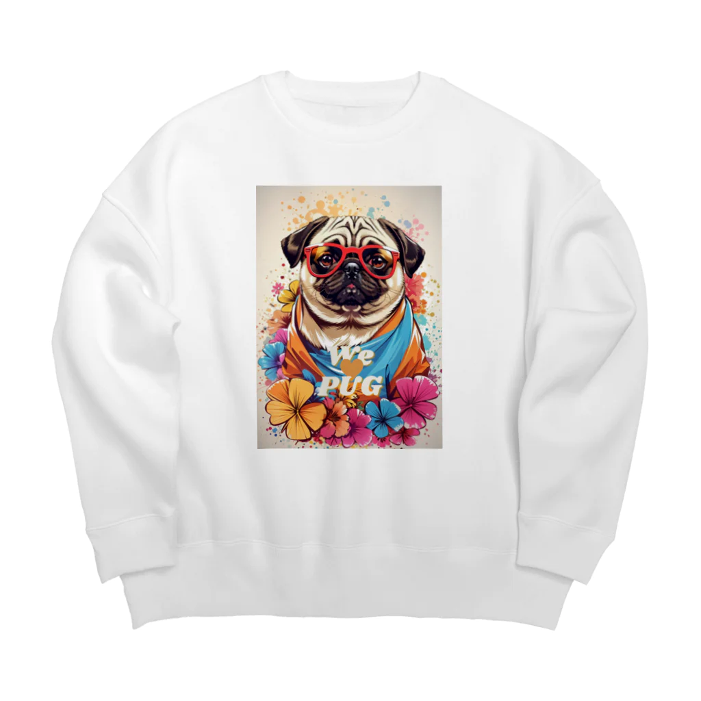 LEONのWe♥PUG　色彩（パグ大好き！） Big Crew Neck Sweatshirt