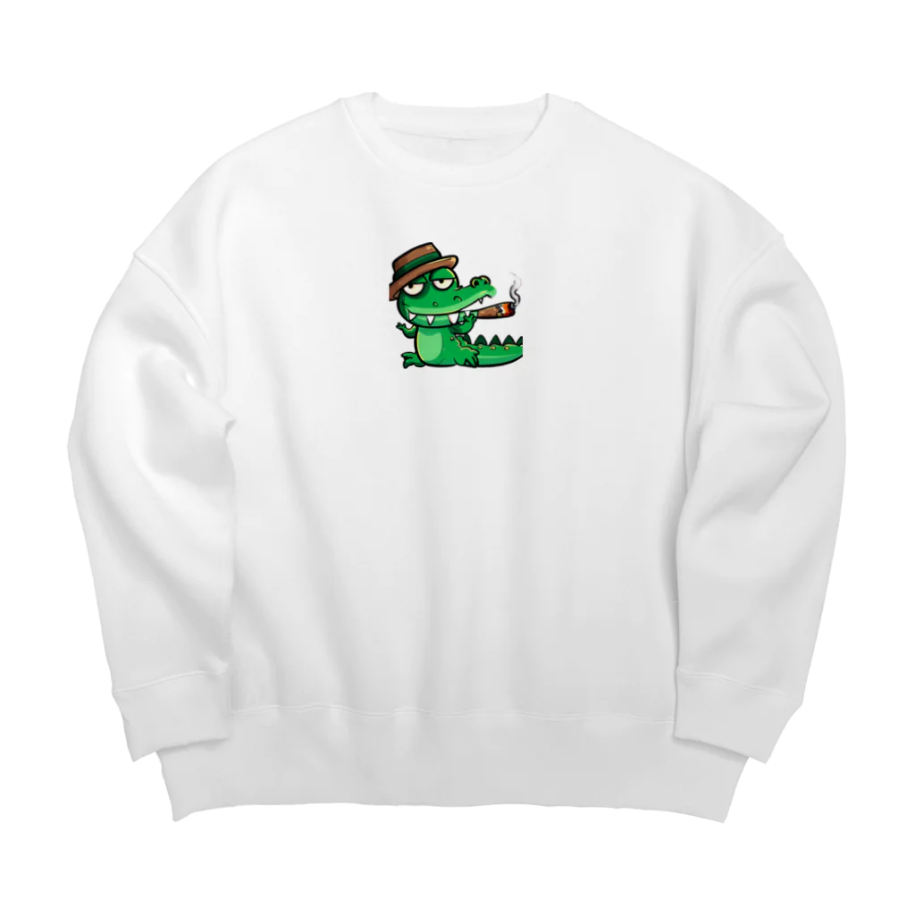 Digital_Japanのやんちゃワニ Big Crew Neck Sweatshirt