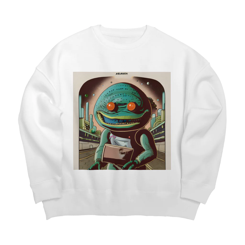 献血するドラキュラの宇宙人シリーズ Big Crew Neck Sweatshirt