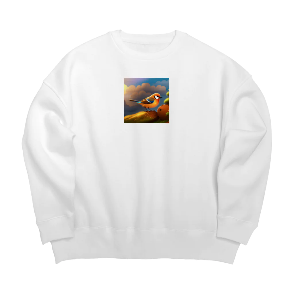 グッドグッズのかわいい鳥のイラストグッズ Big Crew Neck Sweatshirt