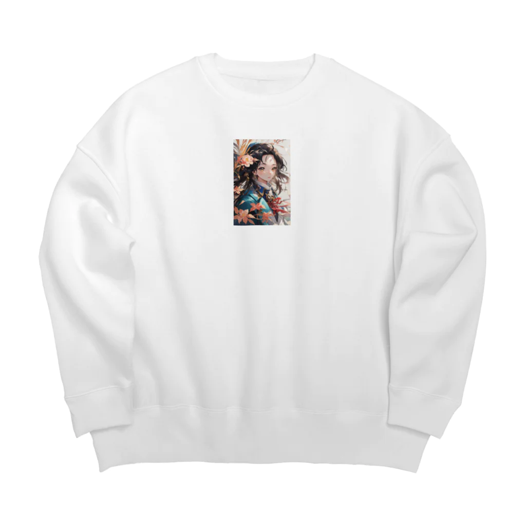 kazu@AIイラストのオリジナルAIイラスト Big Crew Neck Sweatshirt