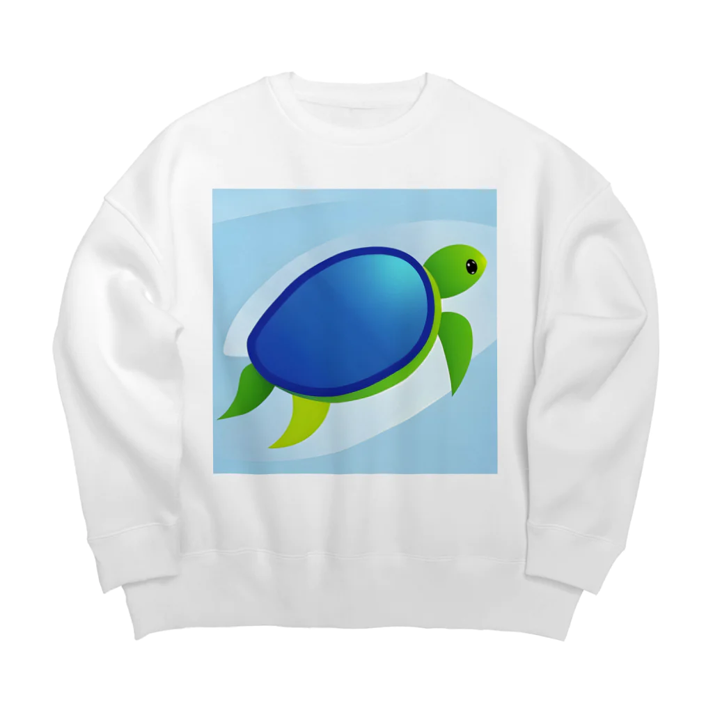 SHININGのカメの可愛いイラストグッズ Big Crew Neck Sweatshirt