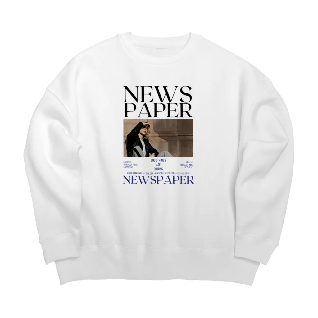 show.のNEWS PAPER Big Crew Neck Sweatshirt