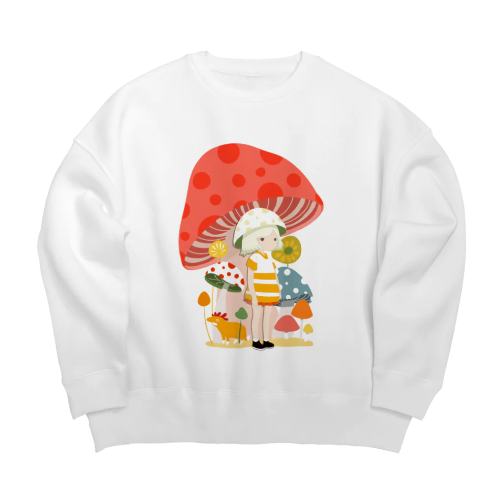 MangMARUのキノコ少女 Big Crew Neck Sweatshirt