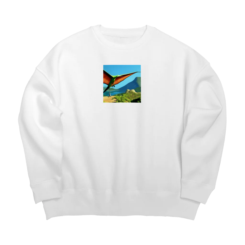 サウルス工房のプテラノドン Big Crew Neck Sweatshirt