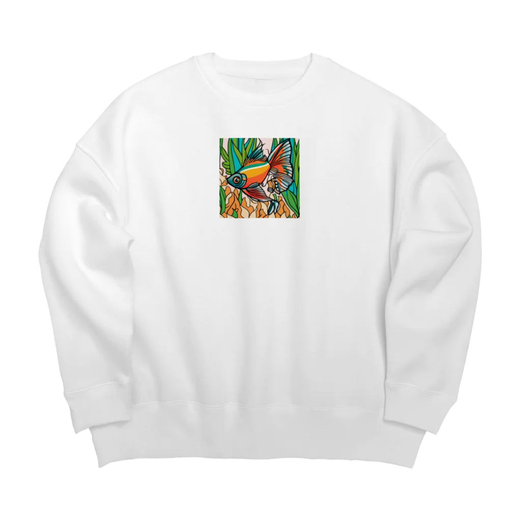 maoのアニメチックな魚 Big Crew Neck Sweatshirt