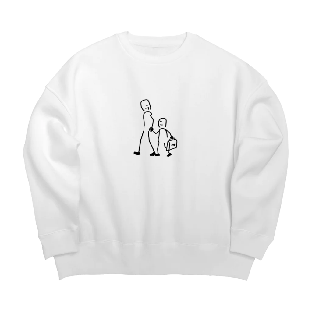 kopapaの親子手つなぎデートくん Big Crew Neck Sweatshirt