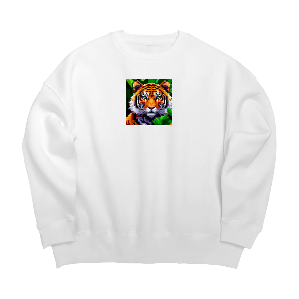 KAWAKAMI-SENTAROUの勇者ピクセルタイガー Big Crew Neck Sweatshirt