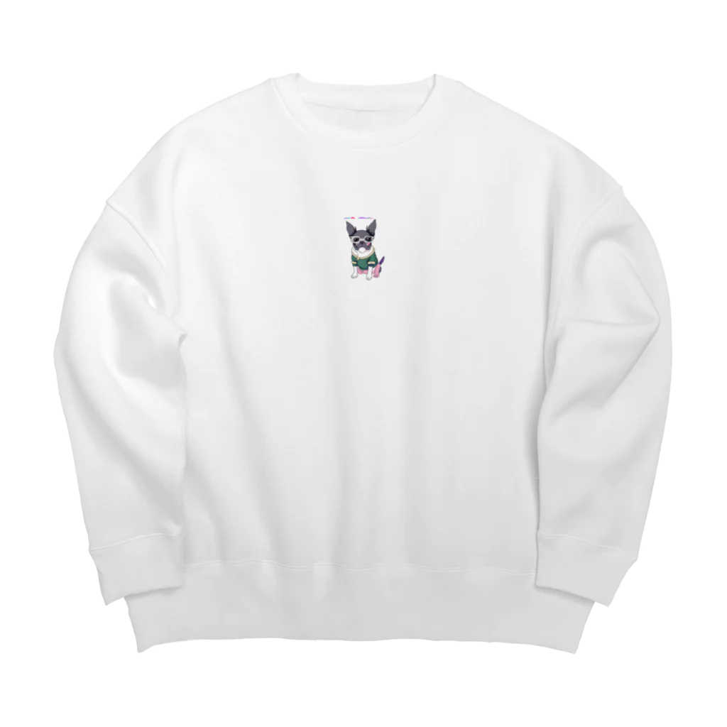 mnk527のおしゃれなボストンテリアグッズ Big Crew Neck Sweatshirt