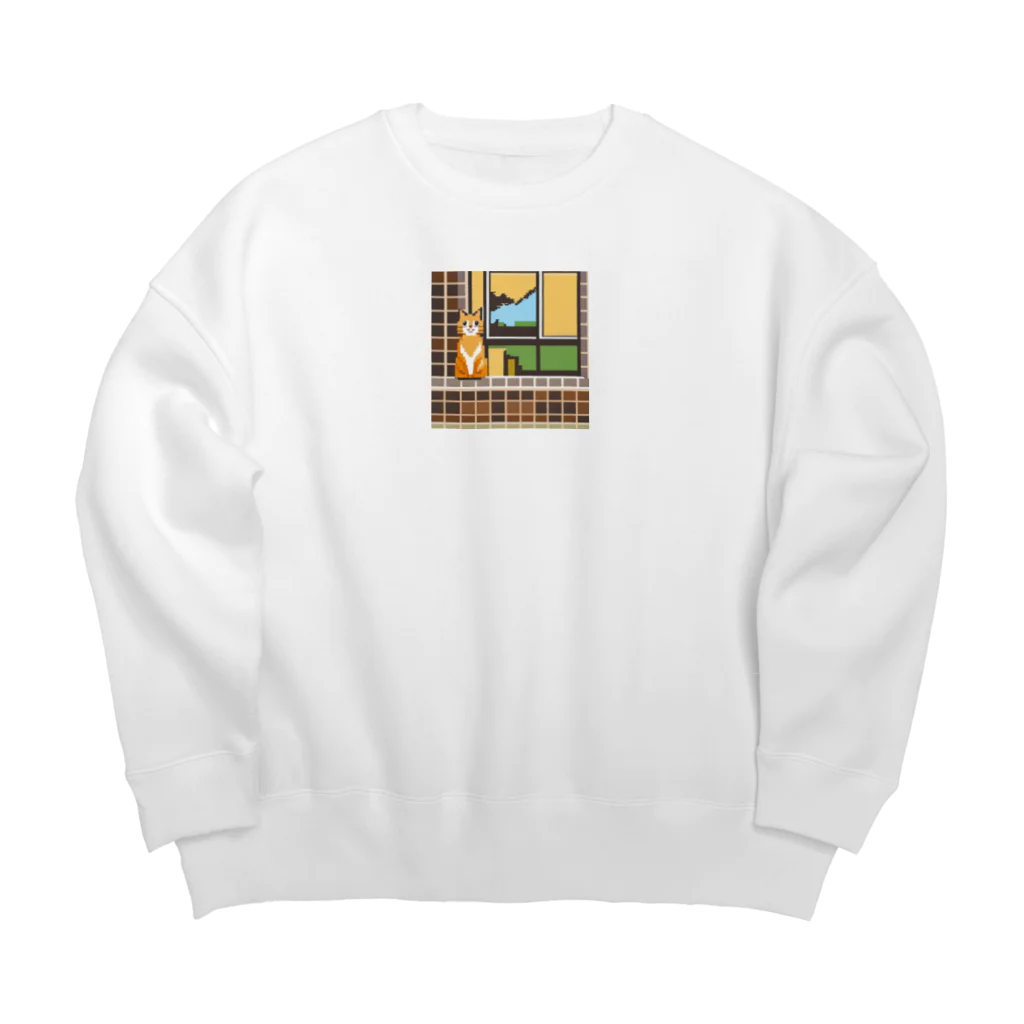 getprizeのドット絵の猫 Big Crew Neck Sweatshirt