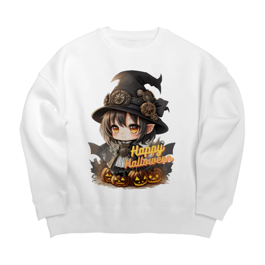 Design_Factory-Lのスチームパンク Girlハロウィンスタイル Big Crew Neck Sweatshirt