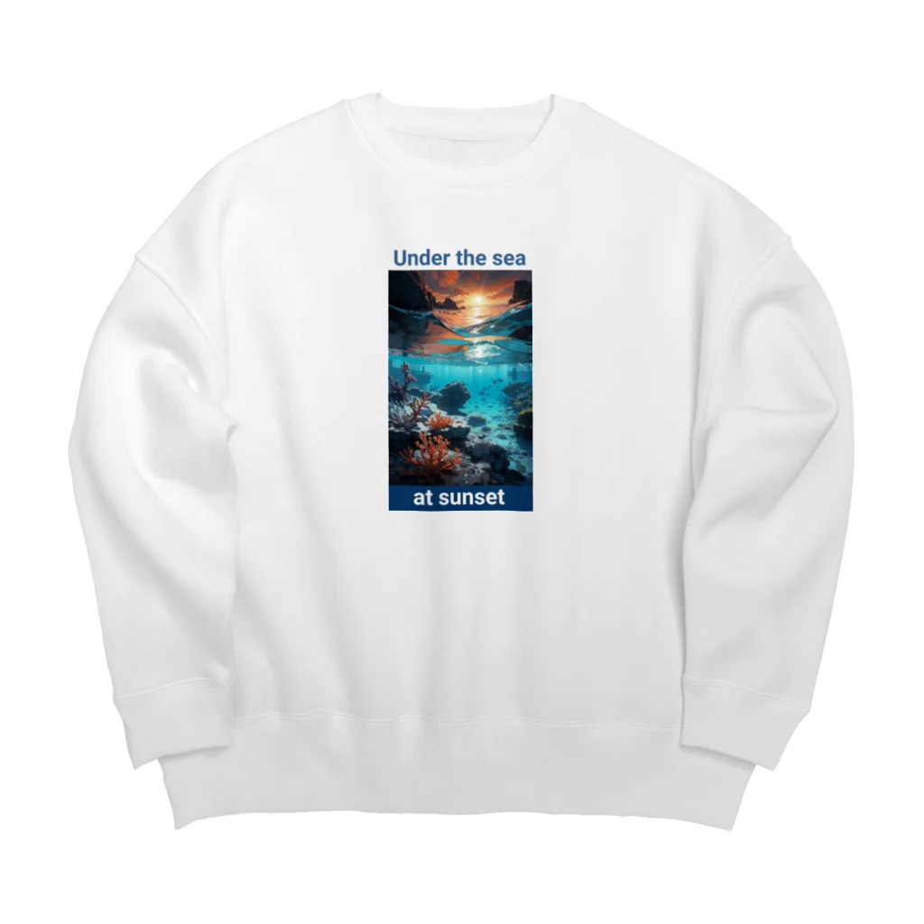 kazu_gの夕暮れの海の底！Under the SEA at sunset Big Crew Neck Sweatshirt