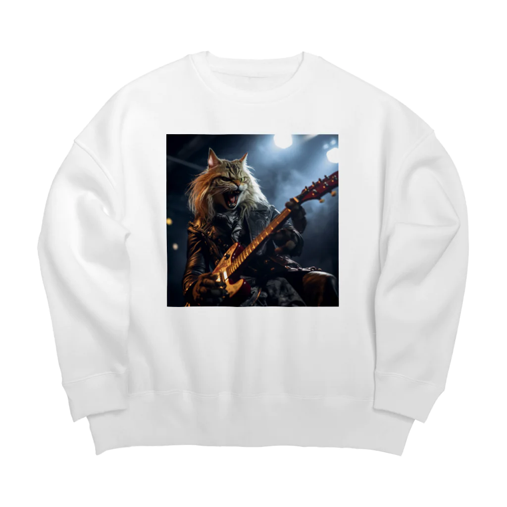 Gavi'sのRockなCat ギターバージョン3 Big Crew Neck Sweatshirt