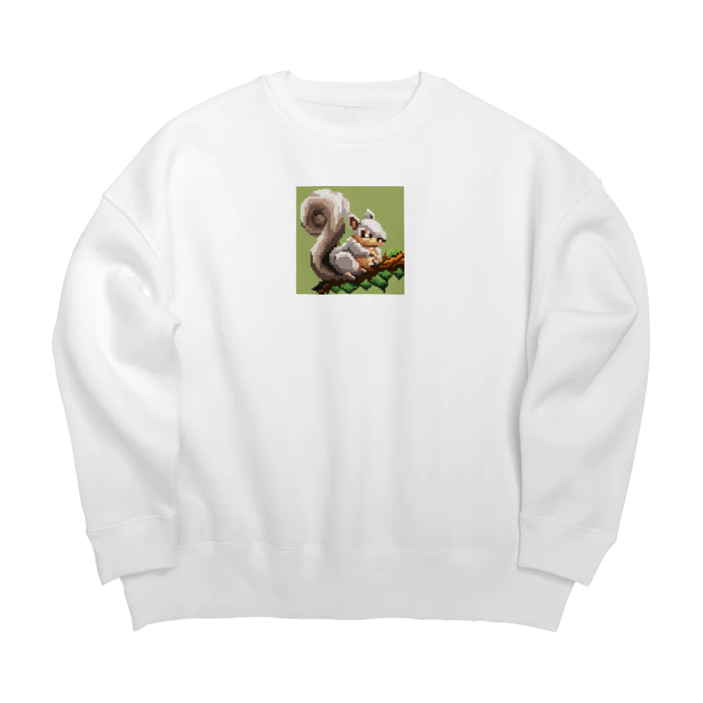 L-USのドット絵のりすくん Big Crew Neck Sweatshirt