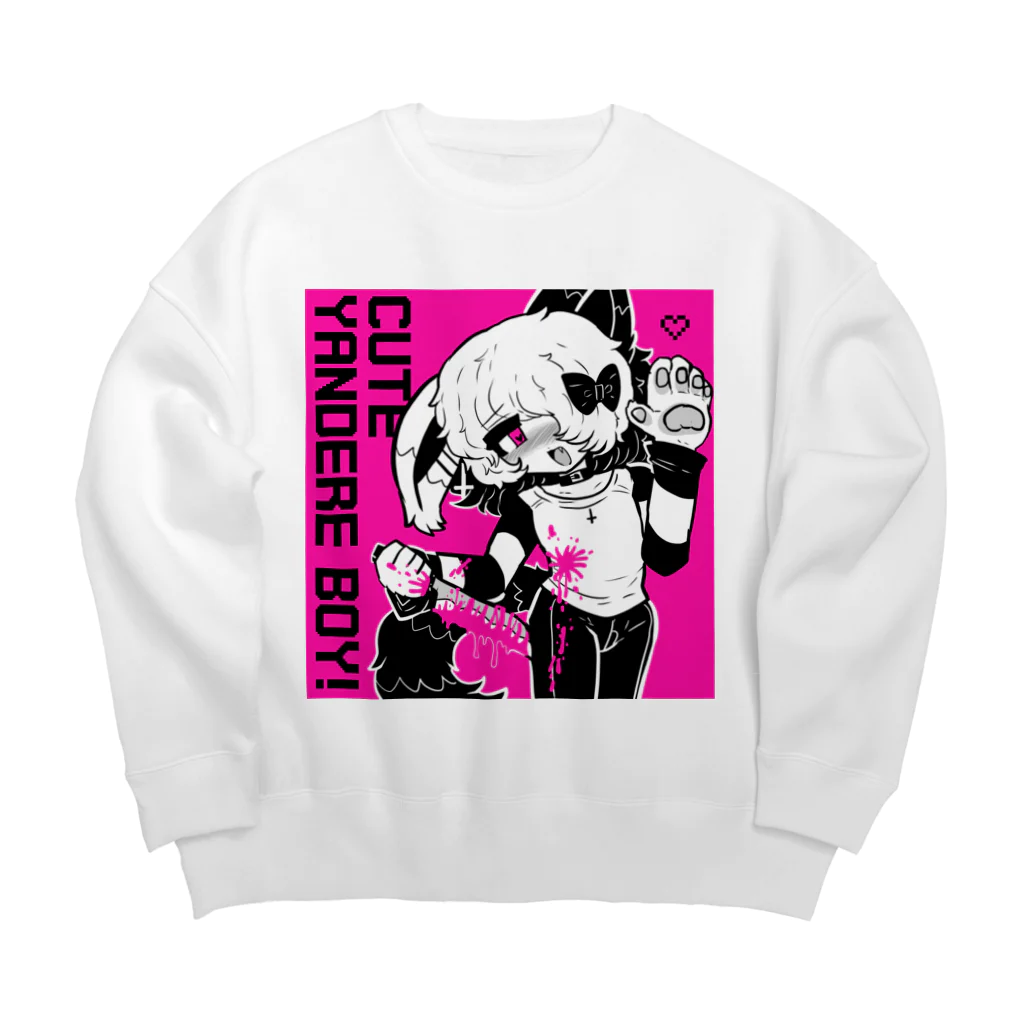 ムラサキゲジゲジのオンラインショップのきずな CUTE YANDERE BOY!  Big Crew Neck Sweatshirt