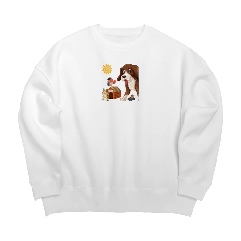 キイロチャンのアニマル学校 Big Crew Neck Sweatshirt