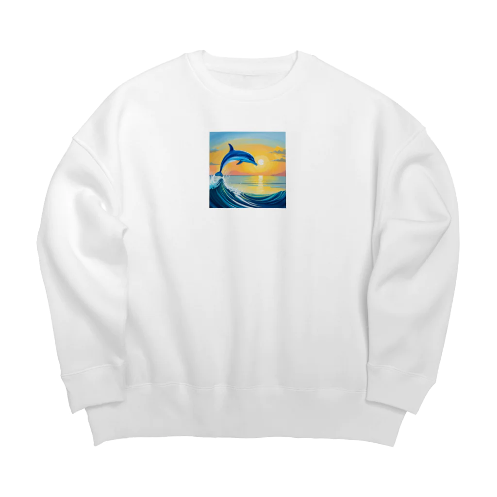 Taiwan_CreatorのJump Dolphin Big Crew Neck Sweatshirt