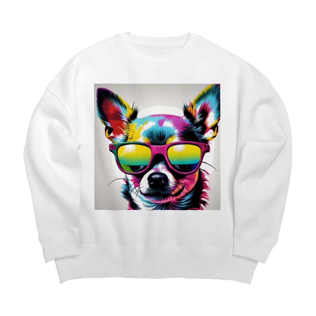 animal baseのサングラス　チワワ Big Crew Neck Sweatshirt