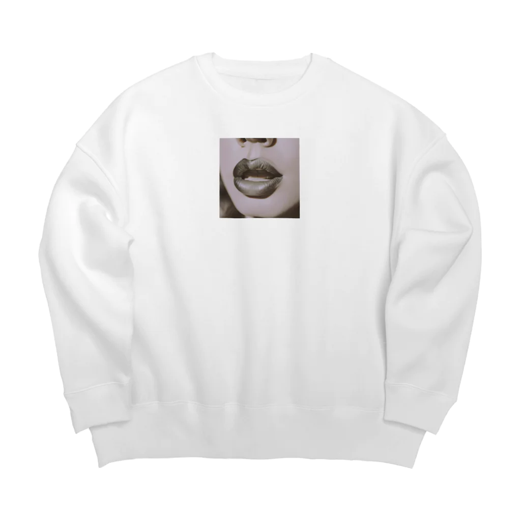 Fusa-Fusa24のくちびるに目が釘付け Big Crew Neck Sweatshirt