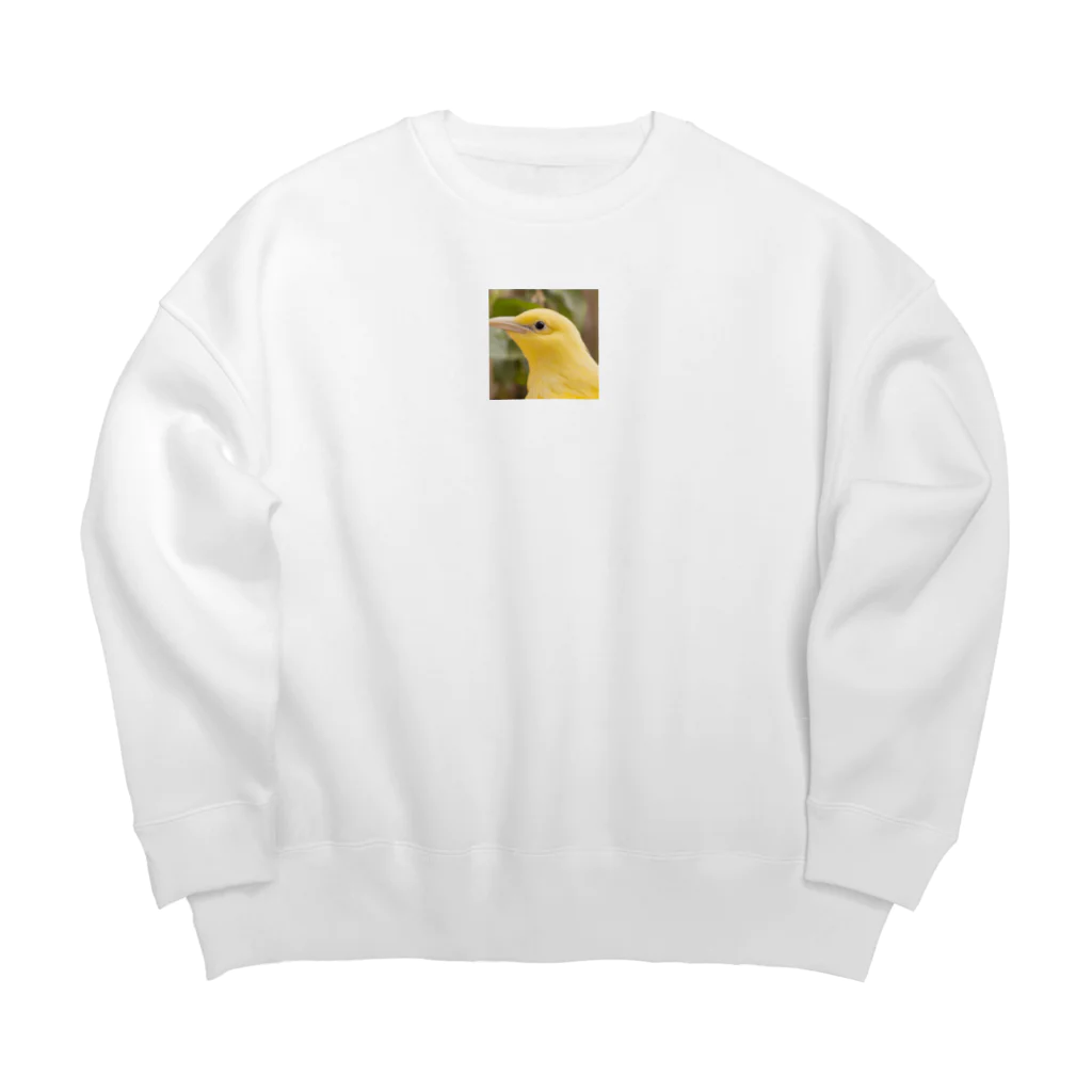 Happy Bird の黄色い鳥の横顔 Big Crew Neck Sweatshirt