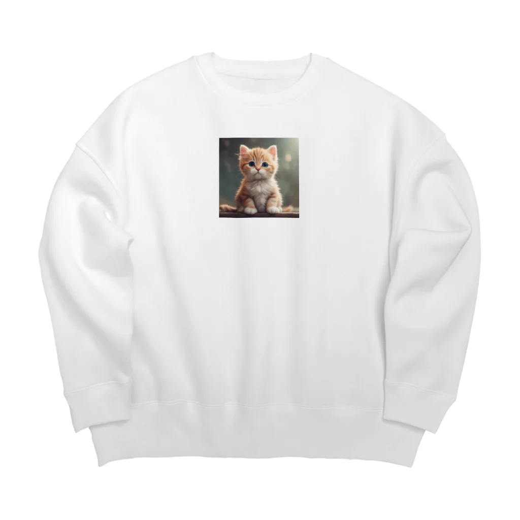 tetuharuのキュートな子猫 Big Crew Neck Sweatshirt