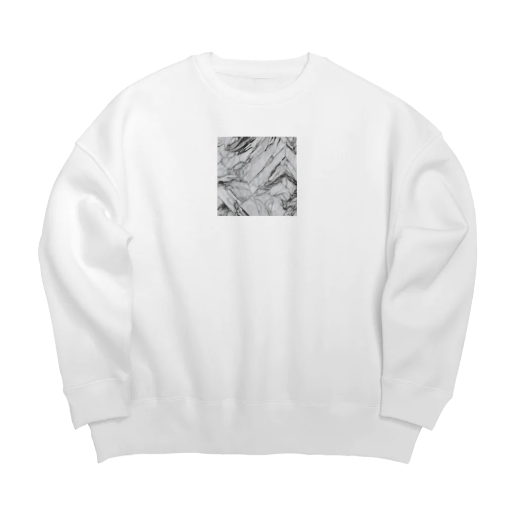 ワニが大好きなんですわの大理石 Big Crew Neck Sweatshirt