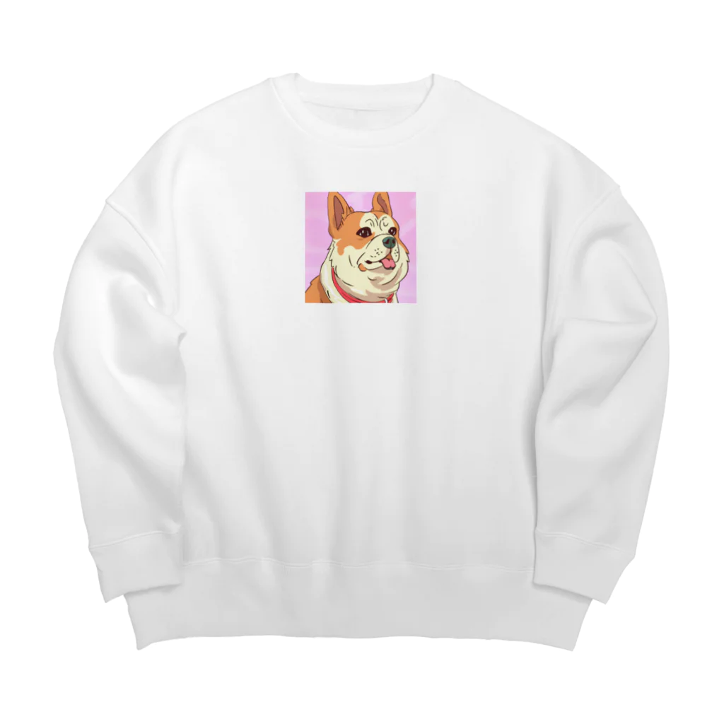 まさのお店の人懐こい犬 Big Crew Neck Sweatshirt