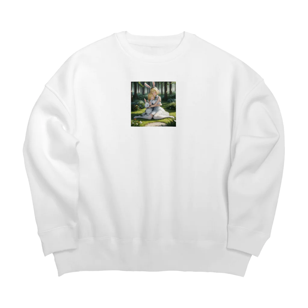 フウマショプの姉妹とうさチャン Big Crew Neck Sweatshirt