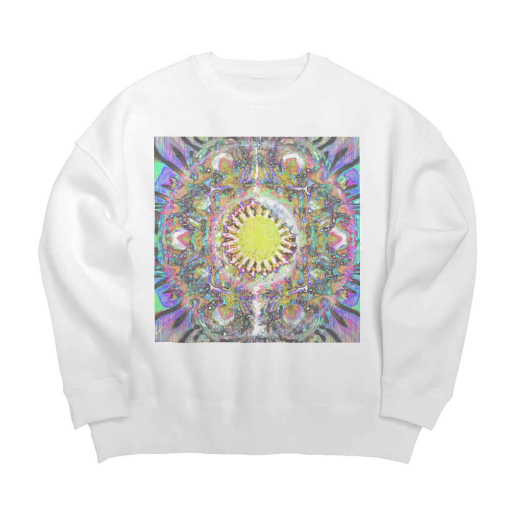 水草のサイケデリックな太陽 Big Crew Neck Sweatshirt