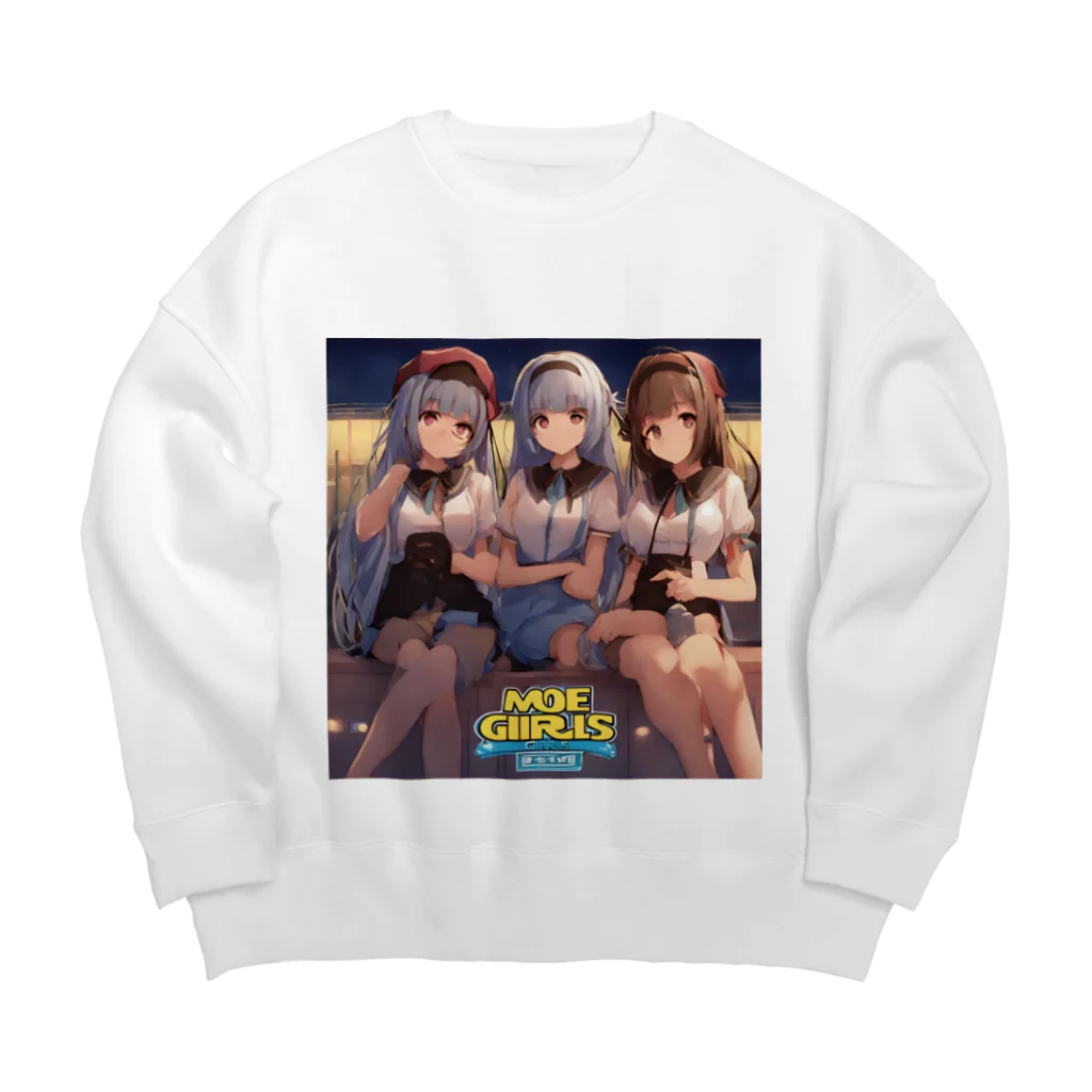 KAZU SHOPの萌え系　癒し女子 Big Crew Neck Sweatshirt