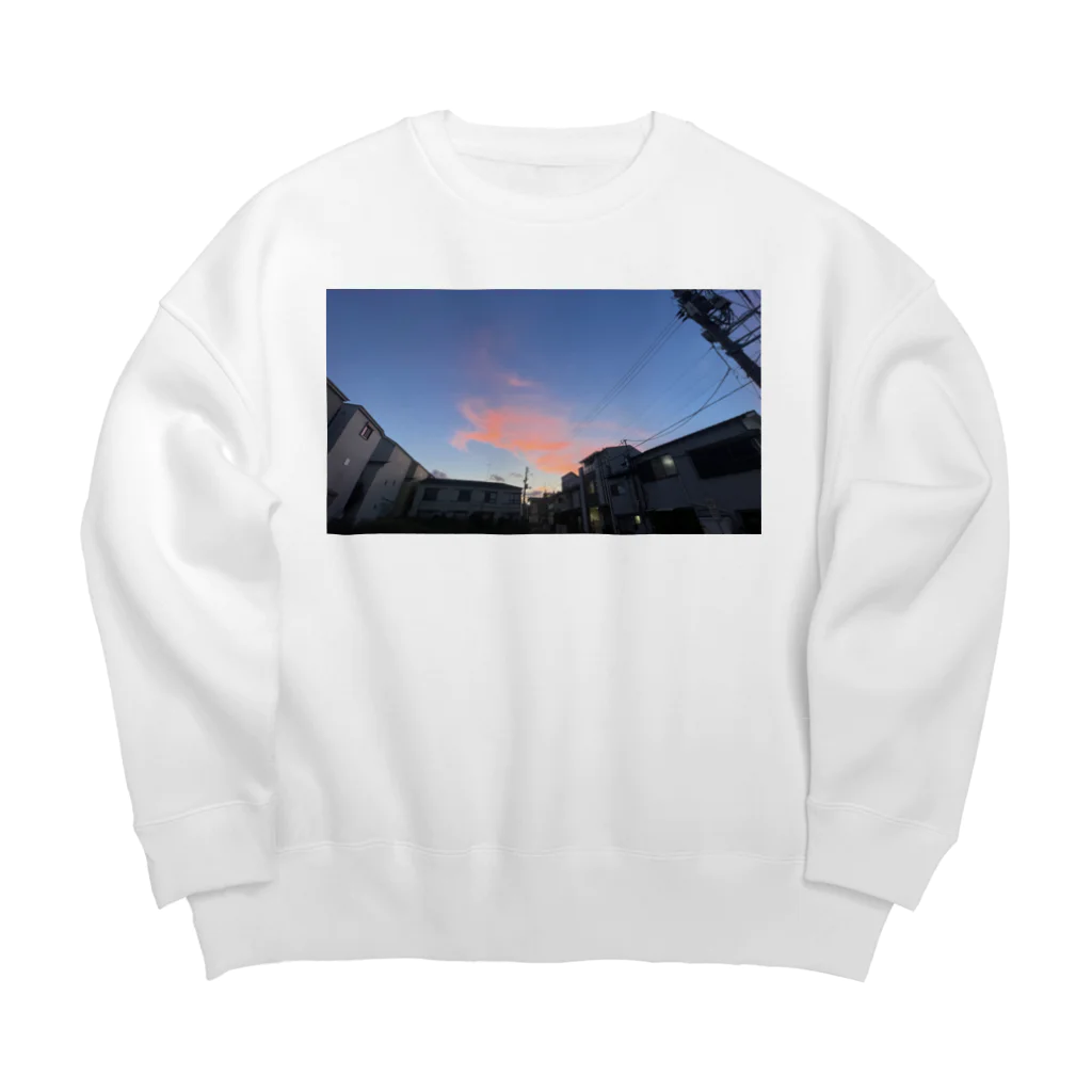 マツリのフォトショップの夕闇と夜空 Big Crew Neck Sweatshirt