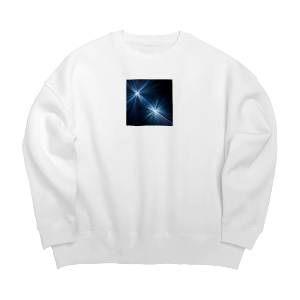 itacyoko(AIイラスト屋)の宇宙に輝く青い光 Big Crew Neck Sweatshirt